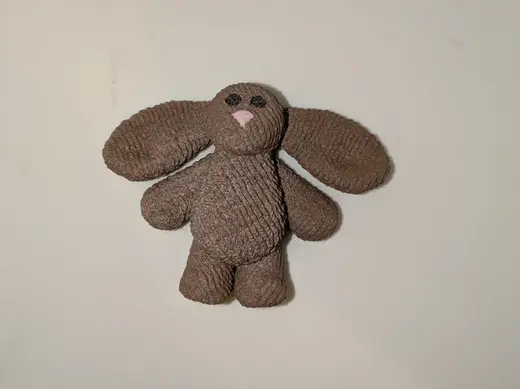 Jelly cat style knitted bunny teddy