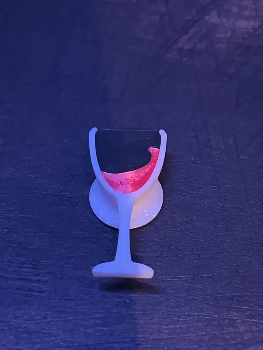Croc charm glass of wine