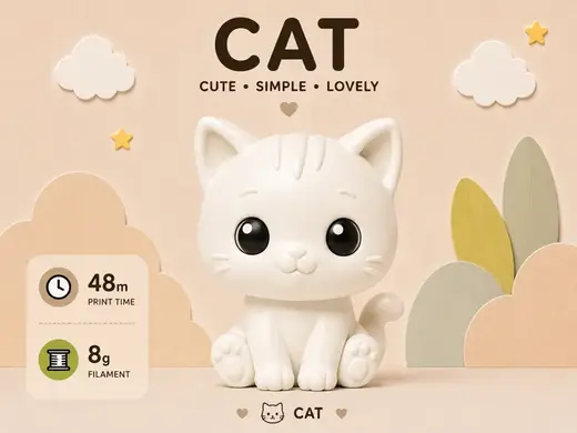 Minimalist and cute animal figurines - cat