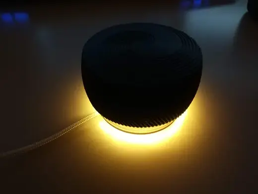 Media control volume knob with LED strip