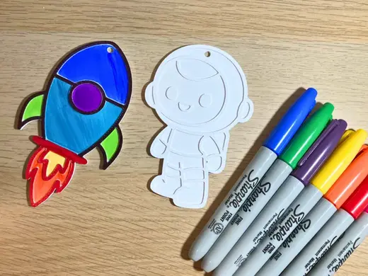 Space-Themed Colouring Set – Rocket & Astronaut