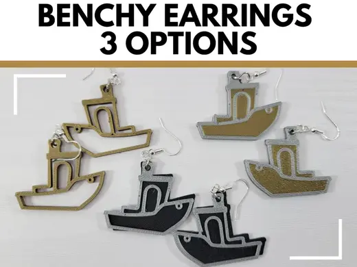 Benchy Outline Earrings with 3 Options