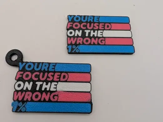 Trans Pride - 1 Percent Keychain and Magnet