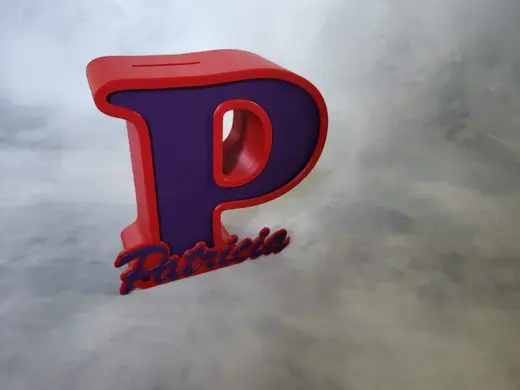 Piggy bank Letter P