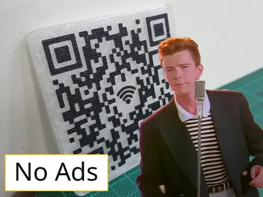 WiFi to Rick Roll (No ads, autoplay) Fridge Magnet