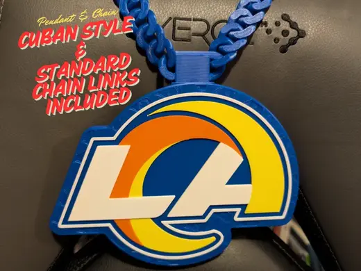 LA Rams Oversized Pendants and Chain