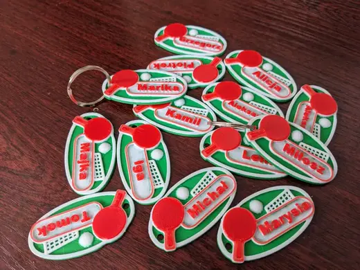 Ping pong keychain with customizable name