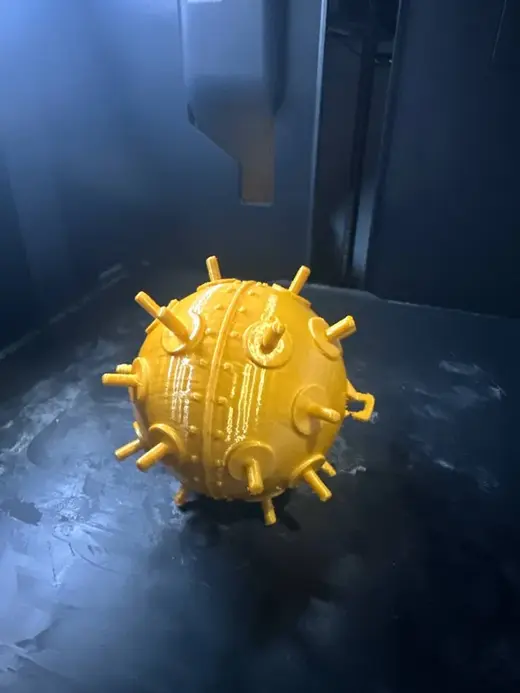 Buoyant Naval Sea Mine with Chain