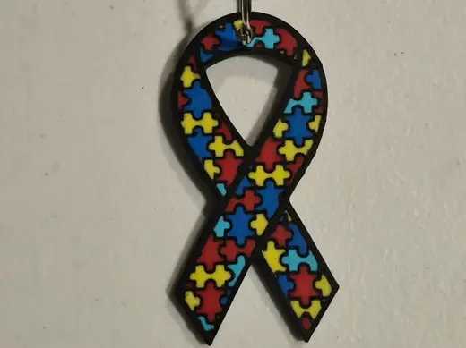 Autism Awareness Ribbon Keychain