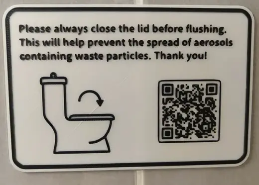 Close the toilet lid before flushing