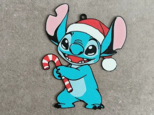 Stitch candy cane Christmas ornament