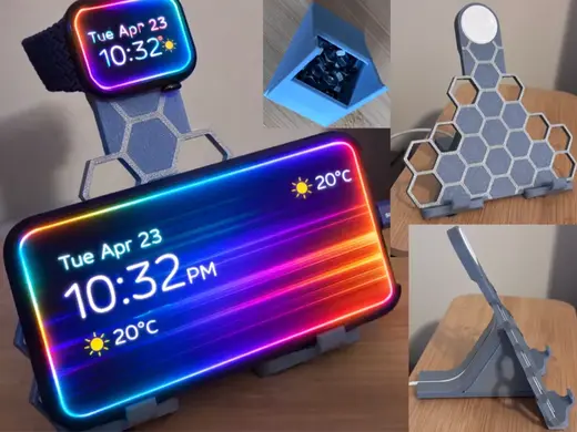 Hexagon Apple Watch & Phone Stand with weight box