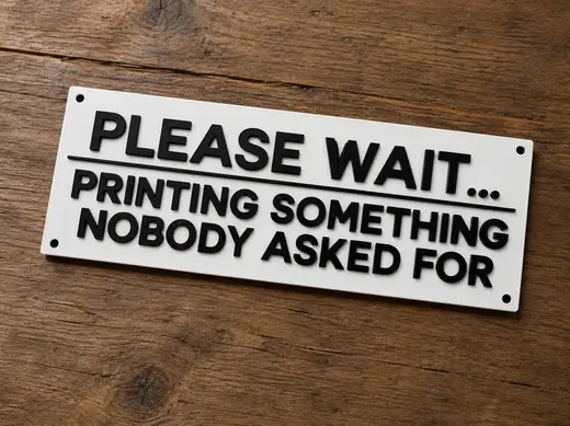 Please Wait Printing Something Nobody Asked Sign