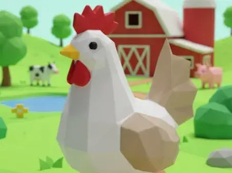 Low-Poly Farm Collection: Das Huhn