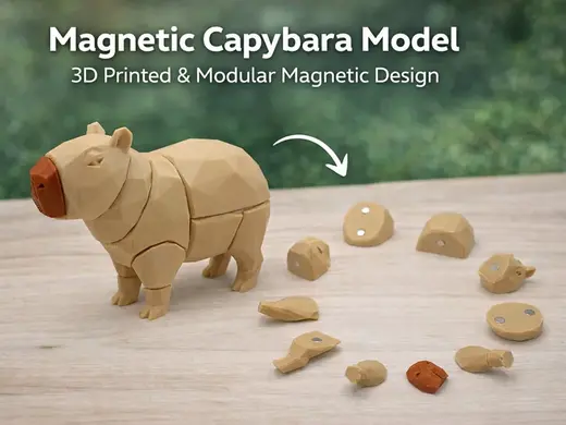 Magnetic Low Poly Capybara