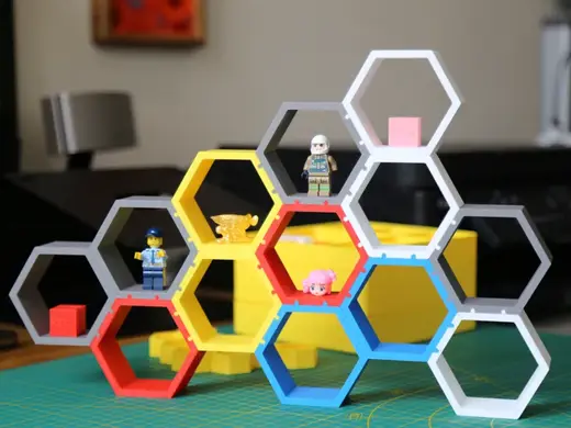 Customizable Modular Hexa Honeycomb Display Shelf