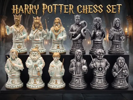 Harry Potter Inspired Fantasy Chess Set