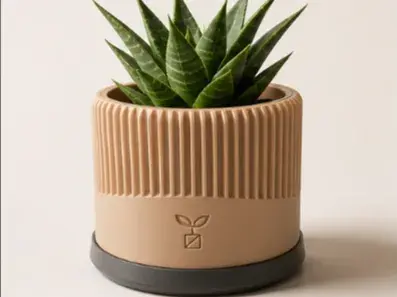 Minimalist Japandi Plant Pot with Inner Basket