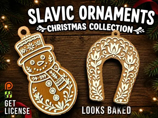 Slavic Ornaments Collection - Snowman / Horseshoe