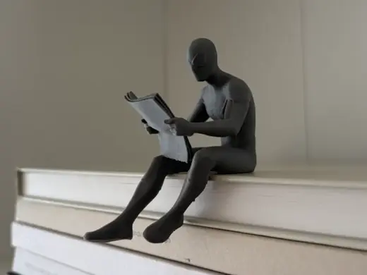 Spiderman Reading Newspaper Shelf Figure