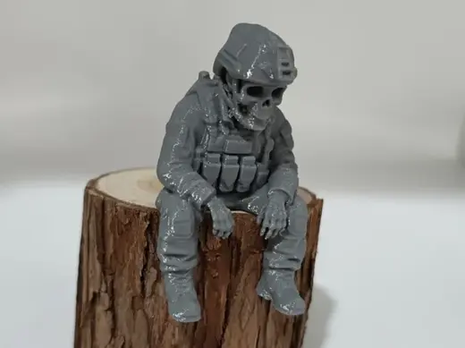 Modern Military Skeleton Figure Sitting