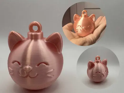 Kitty Bauble – Round Christmas Cat Ornament