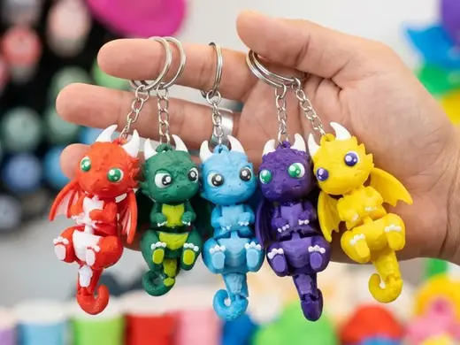 Articulated Dragon Keychain