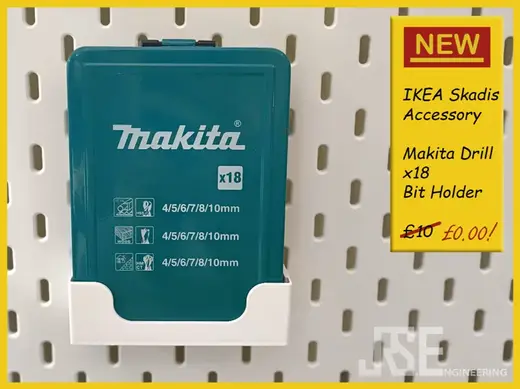 Ikea Skadis Makita Drill x18 Bit Holder
