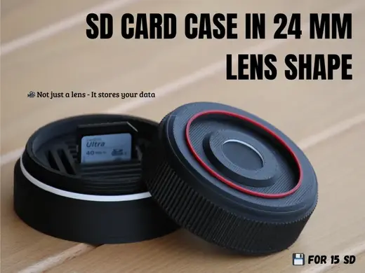 SD Card Case in 24mm Lens Shape