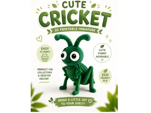 Cute Cricket Miniature | Cartoon Insect Figure