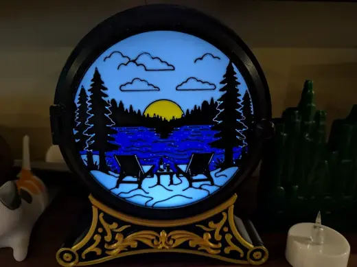 Summer Lake Tea Light Scene