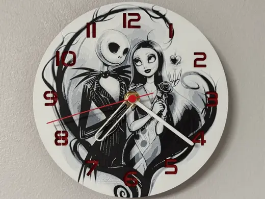 wall / desk clock Jack Skellington in Love