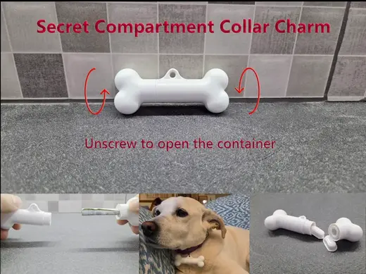 Dog Capsule Tag – Carry Meds, Money, Info inside