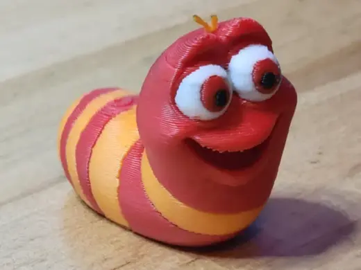 Kids / Adult Larva Cartoon Red Worm