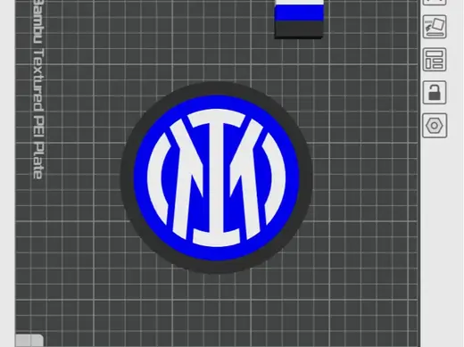 Italian football team INTER logo with stand