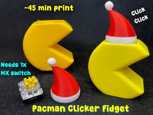 Pacman Santa Clicker Fidget (Quick ~45 min)