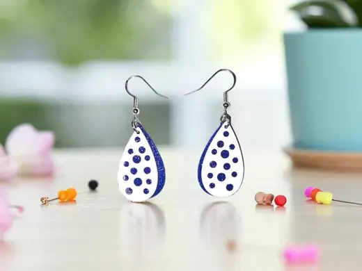 Drop with holes earrings