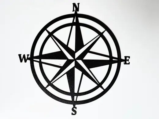 Compass rose wall art decoration