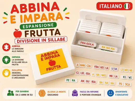 Espansione Abbina e Impara Frutta - in Sillabe