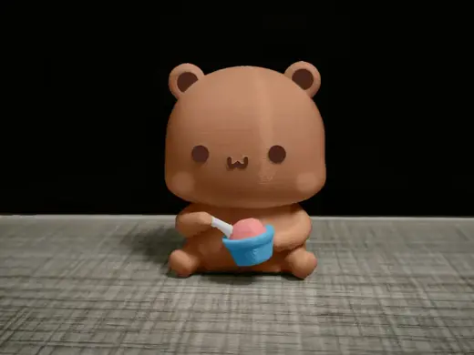 情侣熊系列-坐着吃冰淇淋的布布(Couple Bear-eat_ice cream_bubu)
