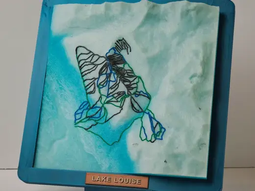 Lake Louise Ski Hill 3D Topo map with ski runs