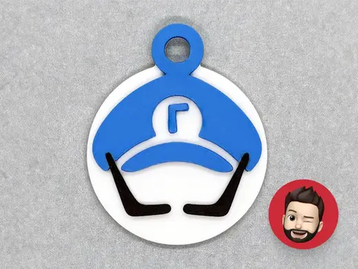 Mario Waluigi mustache keychain