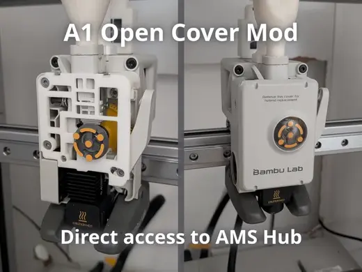 A1 Open Cover Mod | Direct access to AMS Hub