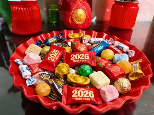 新春喜庆果盘糖果摆盘