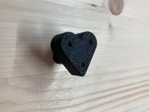 Heart-shaped knob for cabinet or drawer + stars