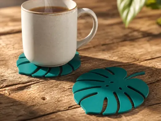 Untersetzer für Tassen und Gläser - Monstera Blatt