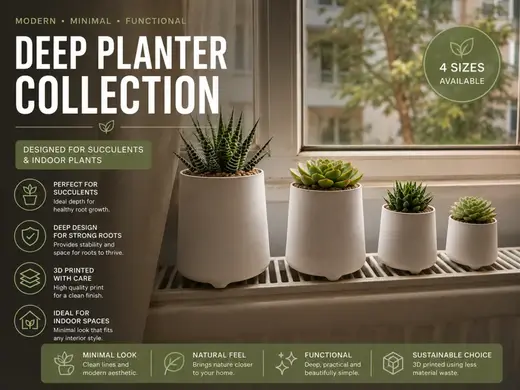 Minimal Indoor Succulent Planter Set (4 Sizes)