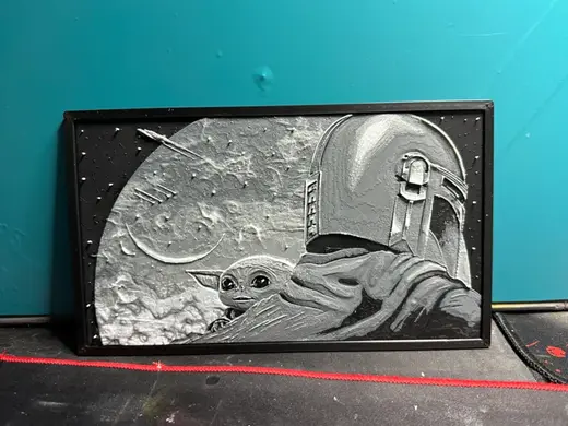 Star Wars Mandalorian and Grogu Hueforge