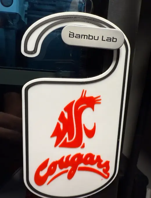 WASHINGTON STATE COUGARS DOOR HANGER