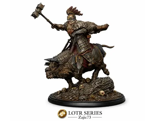 DAIN IRONFOOT ON WAR BOAR (Lord of The Rings-LOTR)